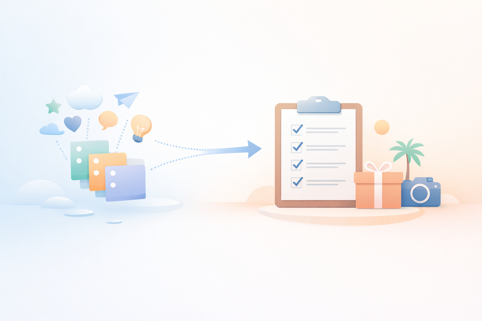 Come organizzare i desideri da idee a lista chiara